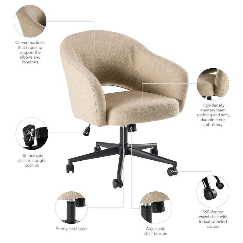 Sedia da scrivania Mid-Century Modern per l'home office