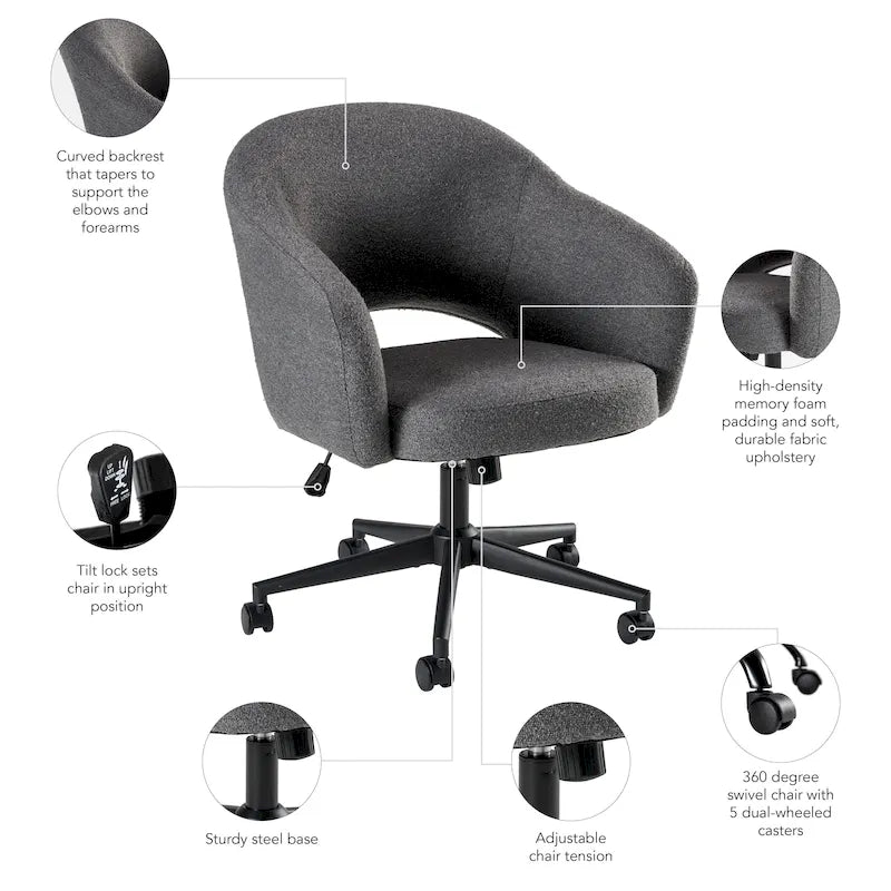 Sedia da scrivania Mid-Century Modern per l'home office
