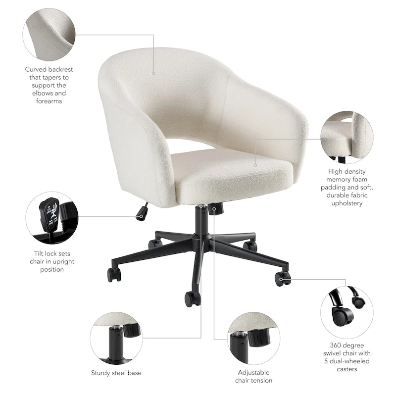 Sedia da scrivania Mid-Century Modern per l'home office