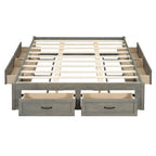 Letto a piattaforma Queen Size con 6 cassetti, bianco anticato