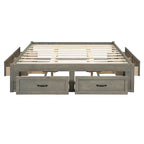 Letto a piattaforma Queen Size con 6 cassetti, bianco anticato
