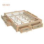 Letto a piattaforma Queen Size con 6 cassetti, bianco anticato