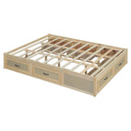 Letto a piattaforma Queen Size con 6 cassetti, bianco anticato