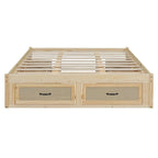 Letto a piattaforma Queen Size con 6 cassetti, bianco anticato