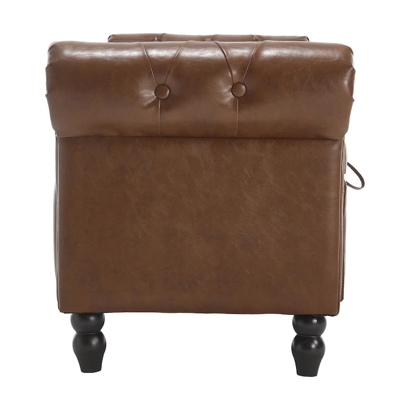 55.12 Pouf Contenitore in Tessuto Imbottito, Design Trapuntato a Bottoni, Capacità 125 kg per Soggiorno o Camera da Letto