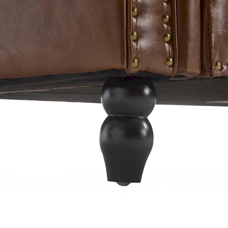 55.12 Pouf Contenitore in Tessuto Imbottito, Design Trapuntato a Bottoni, Capacità 125 kg per Soggiorno o Camera da Letto