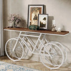 Consolle Extra Lunga da 180 cm con Base in Metallo a Bicicletta per Ingresso, Soggiorno - 30P x 180L x 85A cm