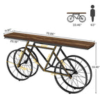Consolle Extra Lunga da 180 cm con Base in Metallo a Bicicletta per Ingresso, Soggiorno - 30P x 180L x 85A cm