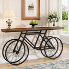 Consolle Extra Lunga da 180 cm con Base in Metallo a Bicicletta per Ingresso, Soggiorno - 30P x 180L x 85A cm