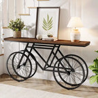 Consolle Extra Lunga da 180 cm con Base in Metallo a Bicicletta per Ingresso, Soggiorno - 30P x 180L x 85A cm