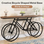 Consolle Extra Lunga da 180 cm con Base in Metallo a Bicicletta per Ingresso, Soggiorno - 30P x 180L x 85A cm