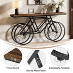 Consolle Extra Lunga da 180 cm con Base in Metallo a Bicicletta per Ingresso, Soggiorno - 30P x 180L x 85A cm