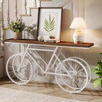 Consolle Extra Lunga da 180 cm con Base in Metallo a Bicicletta per Ingresso, Soggiorno - 30P x 180L x 85A cm