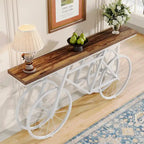 Consolle Extra Lunga da 180 cm con Base in Metallo a Bicicletta per Ingresso, Soggiorno - 30P x 180L x 85A cm