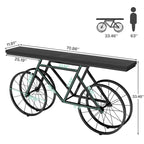 Consolle Extra Lunga da 180 cm con Base in Metallo a Bicicletta per Ingresso, Soggiorno - 30P x 180L x 85A cm