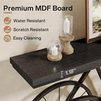 Consolle Extra Lunga da 180 cm con Base in Metallo a Bicicletta per Ingresso, Soggiorno - 30P x 180L x 85A cm