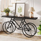 Consolle Extra Lunga da 180 cm con Base in Metallo a Bicicletta per Ingresso, Soggiorno - 30P x 180L x 85A cm