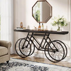 Consolle Extra Lunga da 180 cm con Base in Metallo a Bicicletta per Ingresso, Soggiorno - 30P x 180L x 85A cm