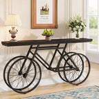 Consolle Extra Lunga da 180 cm con Base in Metallo a Bicicletta per Ingresso, Soggiorno - 30P x 180L x 85A cm