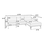 Divano sezionale a L in 2 pezzi con chaise longue, rivestimento in ecopelle grigia
