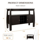 Tavolo da buffet a 1 ripiano color cappuccino, 51 pollici