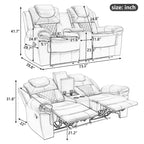 Divanetto Reclinabile Manuale Home Theater con Contenitore a Scomparsa