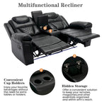 Divanetto Reclinabile Manuale Home Theater con Contenitore a Scomparsa