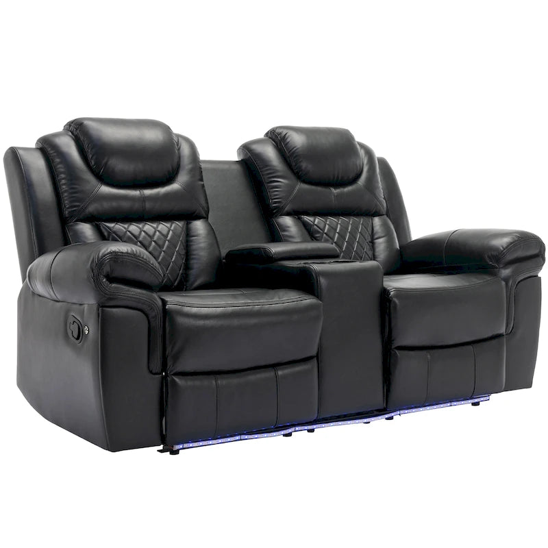 Divanetto Reclinabile Manuale Home Theater con Contenitore a Scomparsa