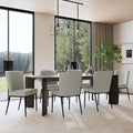 Sedia da pranzo ChannelBack con gambe in metallo - Tessuto grigio (confezione da 2)