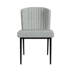 Sedia da pranzo ChannelBack con gambe in metallo - Tessuto grigio (confezione da 2)