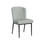 Sedia da pranzo ChannelBack con gambe in metallo - Tessuto grigio (confezione da 2)