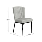 Sedia da pranzo ChannelBack con gambe in metallo - Tessuto grigio (confezione da 2)