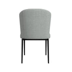Sedia da pranzo ChannelBack con gambe in metallo - Tessuto grigio (confezione da 2)
