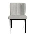 Sedia da pranzo ChannelBack con gambe in metallo - Tessuto grigio (confezione da 2)