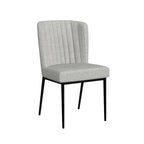 Sedia da pranzo ChannelBack con gambe in metallo - Tessuto grigio (confezione da 2)