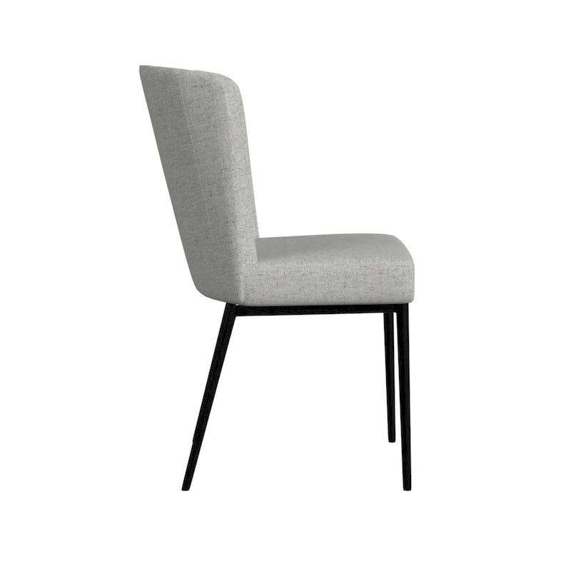 Sedia da pranzo ChannelBack con gambe in metallo - Tessuto grigio (confezione da 2)