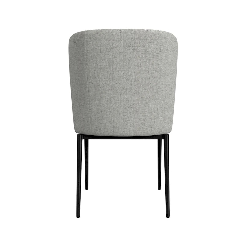Sedia da pranzo ChannelBack con gambe in metallo - Tessuto grigio (confezione da 2)