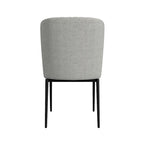 Sedia da pranzo ChannelBack con gambe in metallo - Tessuto grigio (confezione da 2)
