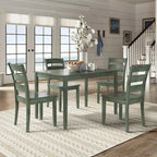 Set da pranzo rettangolare color salvia anticato da 48 pollici, 5 pezzi
