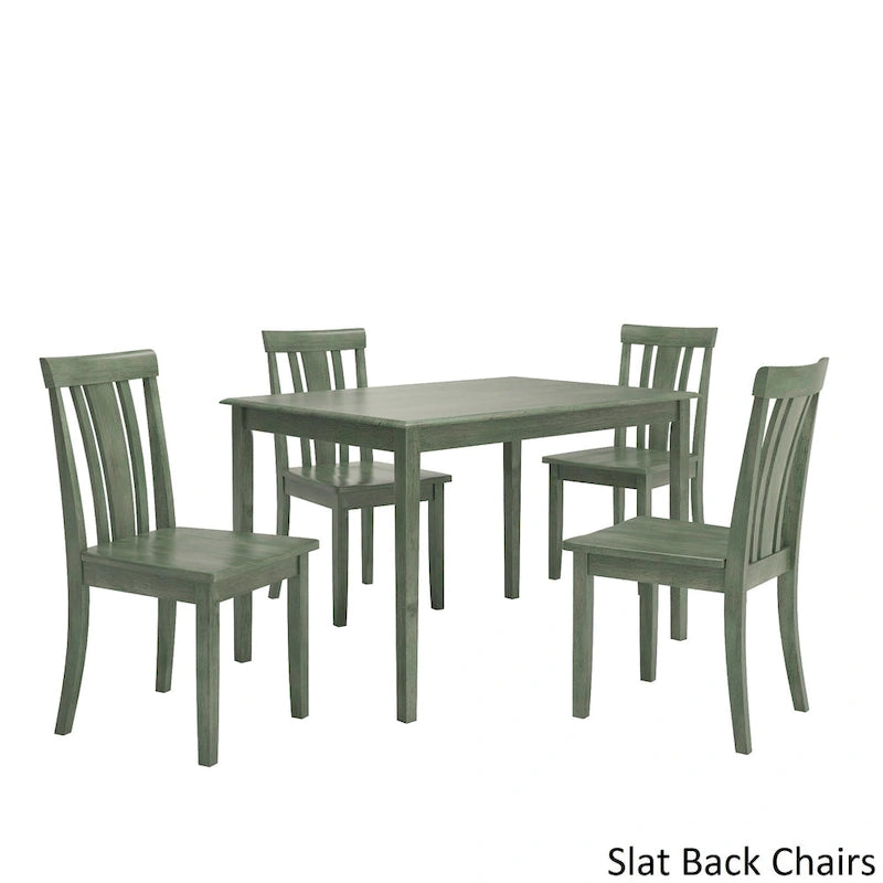 Set da pranzo rettangolare color salvia anticato da 48 pollici, 5 pezzi