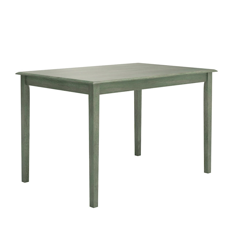 Set da pranzo rettangolare color salvia anticato da 48 pollici, 5 pezzi
