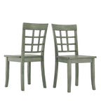 Set da pranzo rettangolare color salvia anticato da 48 pollici, 5 pezzi