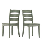 Set da pranzo rettangolare color salvia anticato da 48 pollici, 5 pezzi