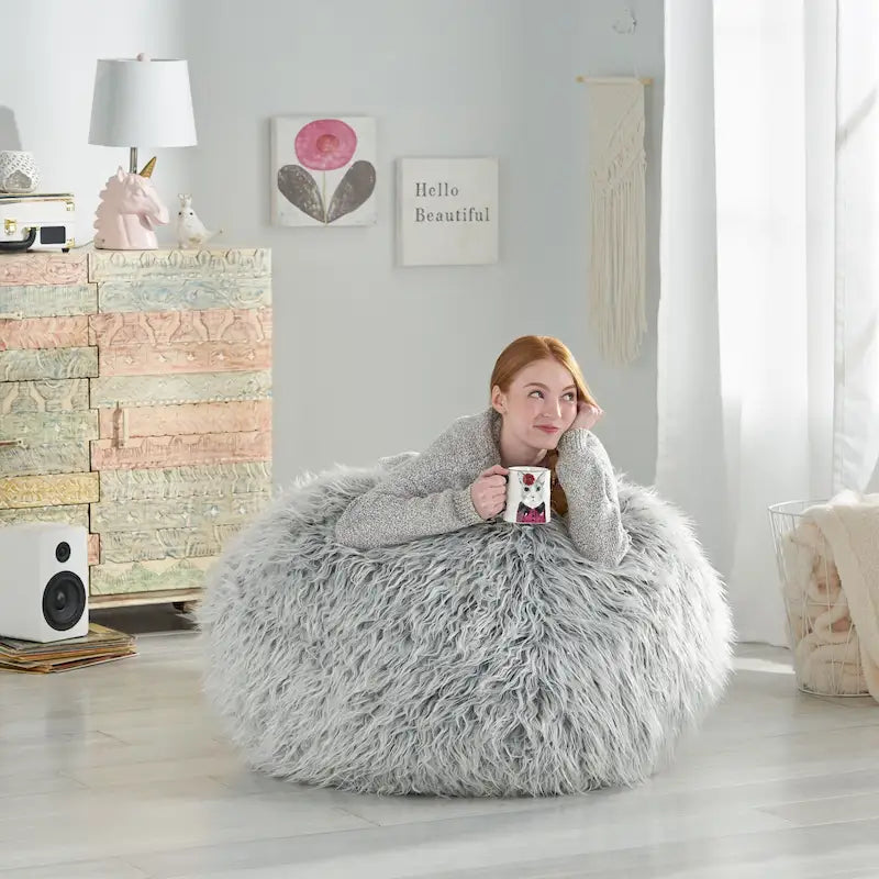 Pouff Moderno in Ecopelliccia Glam