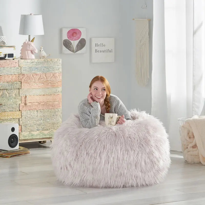 Pouff Moderno in Ecopelliccia Glam