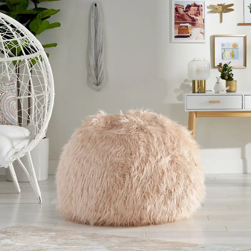 Pouff Moderno in Ecopelliccia Glam