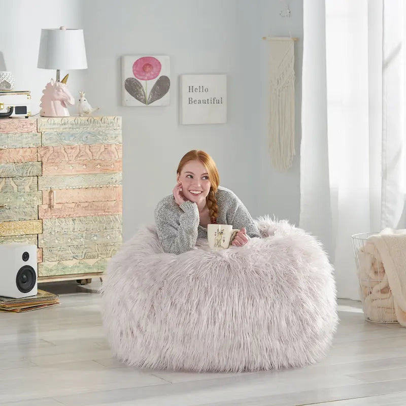 Pouff Moderno in Ecopelliccia Glam