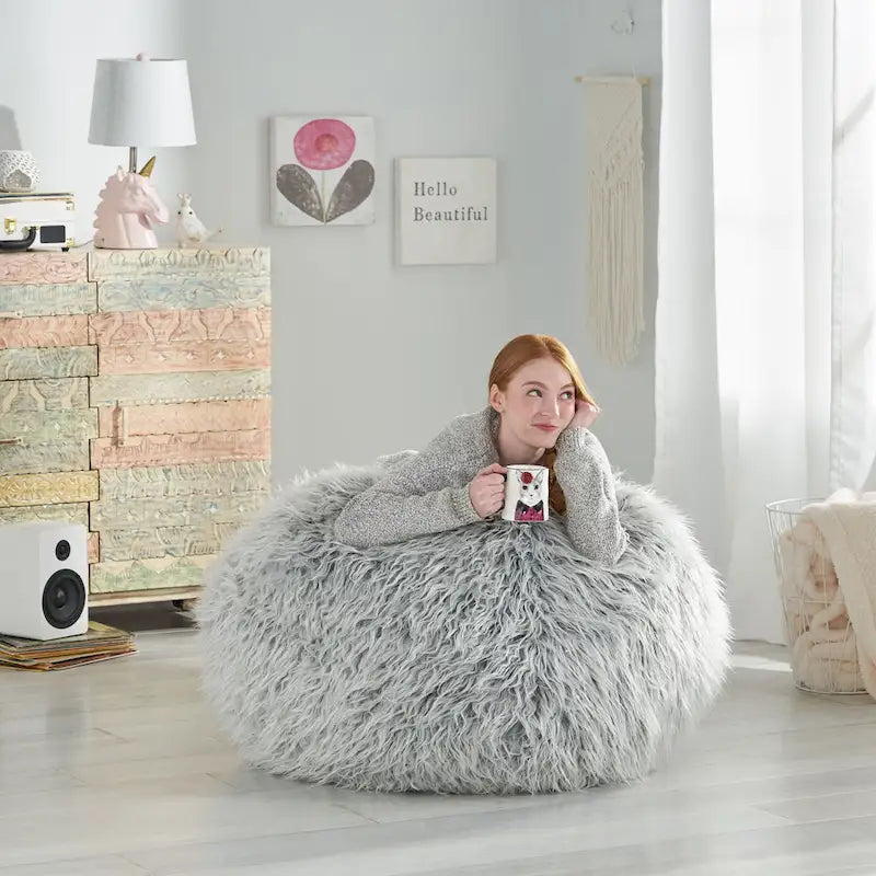 Pouff Moderno in Ecopelliccia Glam