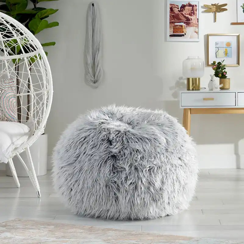 Pouff Moderno in Ecopelliccia Glam