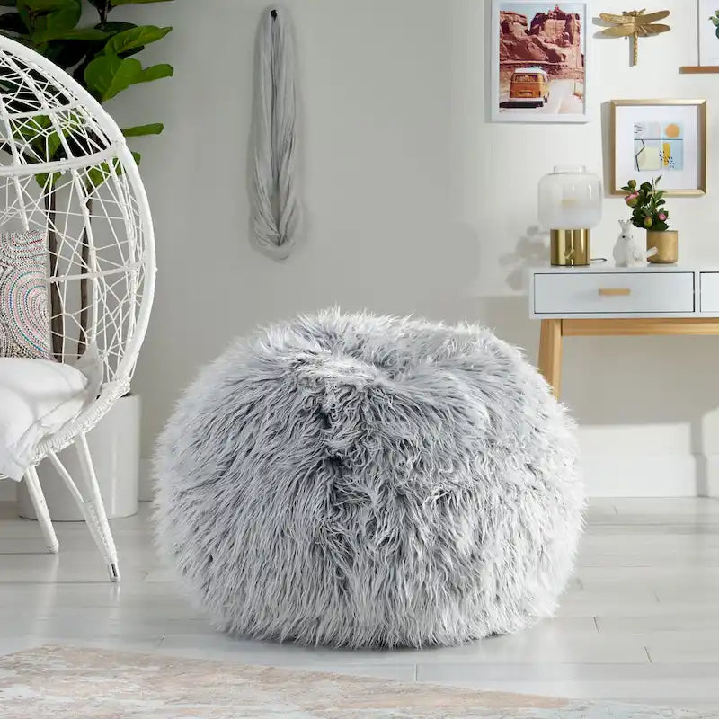 Pouff Moderno in Ecopelliccia Glam